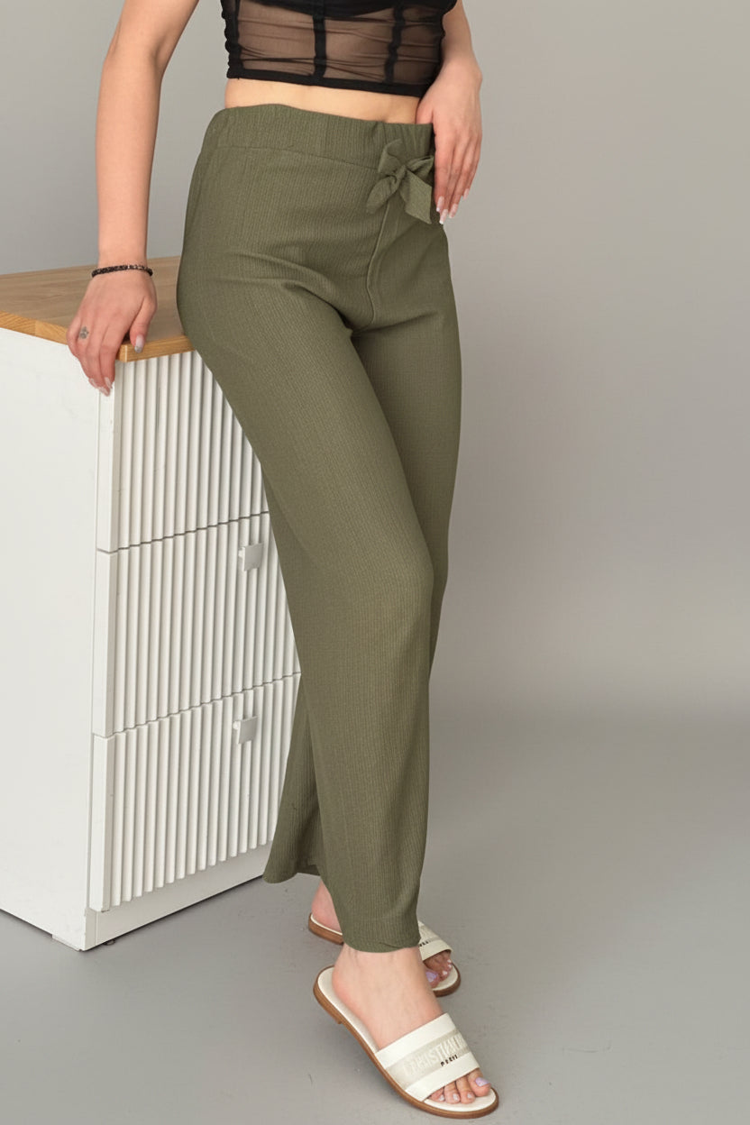 Pantallona të Gjera Portokalli me Bel Elastik – Stil Veror Komod